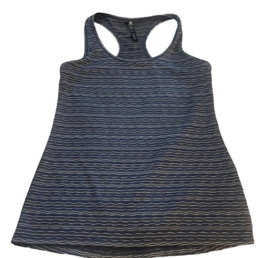 90 Degrees Navy & White Racerback Tank Top Pullover Size Large EUC #2500